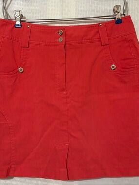 jamie sadock Deep Coral Active Skort with Pocket Accents